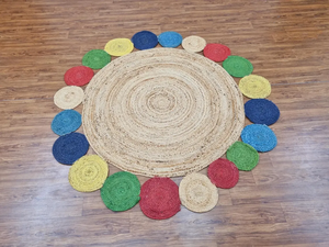 Tapis en jute tressé de style marocain fait main taille personnalisée rembourré tufté pour un usage domestique lavable pour salon chambre salle à manger - Product Image 2