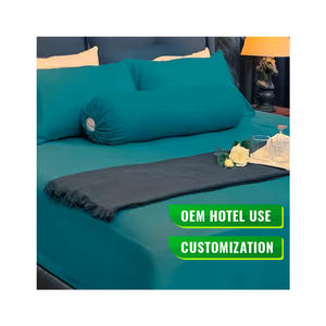 Premium Anti-Allergic Microfibre <b>Fitted</b> Queen <b>Sheet</b> Bedding Set Solid Colors for Hotels & Homes Plain Style - Product Image 1