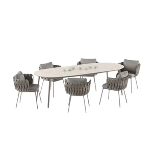 Contemporary Dining Table and Chairs <b>Set</b> For Restaurant <b>Garden</b> and Dining Furniture With Rattan Chairs Best at Quality - Product Image 1