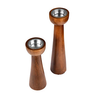 Candelabro de Madera de Mango Rústico Blanqueado, Tallado a Mano, Decorativo para el Hogar, Bodas y Decoración de Mesa - Product Image 4