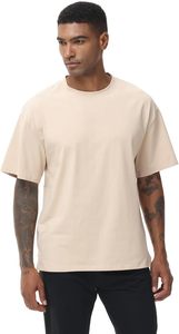 เสื้อยืดฟิตติ้งผ้าฝ้าย100% สำหรับผู้ชายเสื้อยืดคอกลมไหล่ตกไหล่ปล่อยปล่อย - Product Image 3
