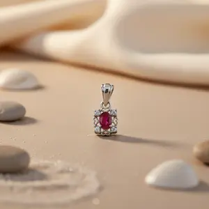 Colgante Religioso de Plata 925 con Baño de Oro Rosa y Rodio con Amatista para Mujer - Product Image 2