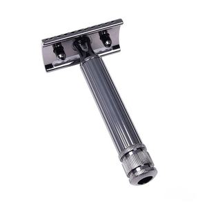 Rasoir de sécurité réutilisable en acier inoxydable pour hommes avec lame tranchante couleur noire rasoir de sécurité traditionnel robuste à 3 lames - Product Image 3