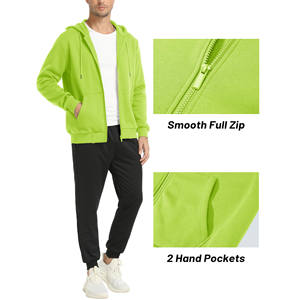 Sudadera con capucha de punto de algodón 100% de gran tamaño para hombre, diseño de cremallera pesada, estilo Hip Hop para otoño, ropa de calle, sudaderas con capucha para hombre - Product Image 4
