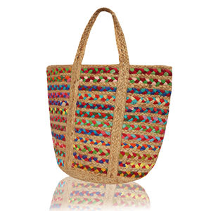 2024 Custom Bohemian Jute Tote <b>Bag</b> Eco-Friendly Crossbody Shoulder Beach Shopping Party <b>Bag</b> for <b>Ladies</b> Women's Open Letter - Product Image 2