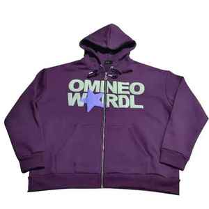 La mejor calidad 100% algodón polar personalizado Full Zip Puff impresión negro sólido al por mayor cara completa Zip Up sudaderas con capucha - Product Image 1
