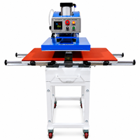 Presse à chaud pneumatique industrielle à double station 50x60cm 50x70cm 60x80cm avec glissière automatique pour transfert thermique DTF et sublimation