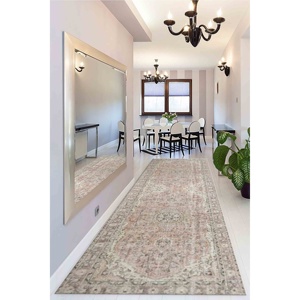 Muted Medallion Printed <b>Rug</b> for Farmhouse Decor, Turkish Design, Indoor Use,Velvet <b>Rug</b> - Product Image 4