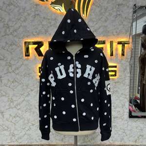 Superior Quality Customized Logo Zipper Hoodie <b>Rhinestone</b> Zip up <b>Jacket</b> Acid Wash Vintage Washed Men Fleece Streetwear Hoodie - Product Image 6