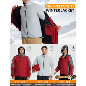 Manteau de neige imperméable OEM avec isolation respirante et support d'impression de logo de marque de distributeur Veste de ski personnalisée pour l'hiver - Product Image 3