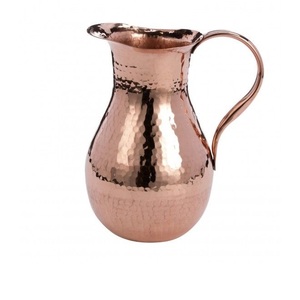 Jarra de Agua de Cobre Puro Martillado con Asa de Latón para Utensilios de Cocina y Vajilla, Suministros para Hoteles - Product Image 3