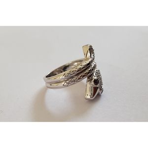 Anillo de Serpiente con Zafiro y Diamantes, Chapado en Rodio, Estilo Hip-Hop, Joyería de Declaración con Engaste de Bisel para Regalo de Boda, Certificado IGI - Product Image 4