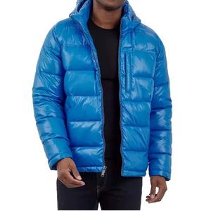 2025 hommes de haute qualité en Nylon doudoune Simple confortable brillant col montant veste d'hiver grande taille à la mode - Product Image 3