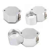 Loupe de bijoutier pliable avec finition argentée, loupe de poche, loupe de diamant, loupe de pierres précieuses, lentille de loupe 10X pour outils d'orfèvre