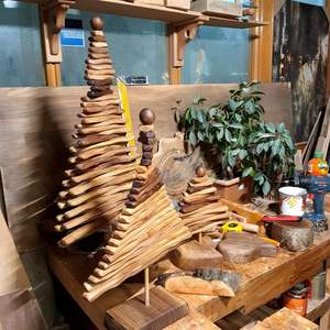 ACCUEIL ARBRE DE NOËL DÉCORATION ÉCOLOGIQUE CADEAU FAIT À LA MAIN Arbre ornemental en bois Fabriqué en cerisier un arbre pour n'importe quelle saison - Product Image 6