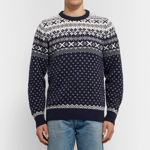 Pull en cachemire et laine pour homme, automne 2022 2023, imprimé vintage Fair Isle, séchage rapide, respirant - Product Image 2