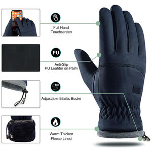 Gants de course haute performance pour hommes avec construction en polyester chaud et couche de protection avancée résistante à l'eau - Product Image 2