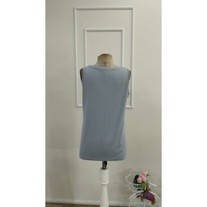 Blusa de viscosa con tirantes y botones frontales para mujer, 34946 - Gris - Product Image 5