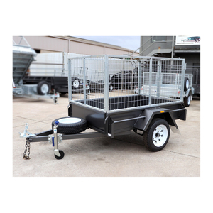 รถพ่วงกรงเพลาเดียวที่ทนทานพร้อมโครงสร้างเหล็กคุณภาพสูงประตูท้ายแบบล็อคได้และการเคลือบผงที่ทนต่อสภาพอากาศ - Product Image 4