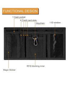 Cartera Unisex Oxford Trifold con Diseño de Hojas Marrones Otoñales y Patrón de Lazo, Portátil - Product Image 3