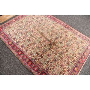 Alfombra turca vintage, alfombra decorativa de 4.8x6.7 pies, geométrica rosa y morada con elementos florales. - Product Image 4