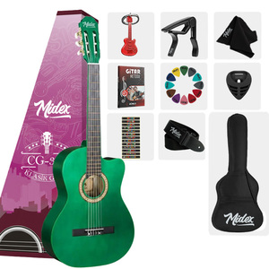 Guitarra Clásica Cutaway Morada 4/4, Juego Completo con Varilla de Ajuste, Soporte para Guitarra, Funda y Capo |   Midex CG-395PU - Product Image 1