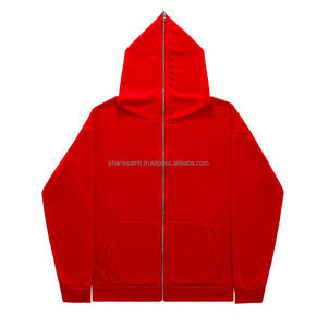 Sweats à capuche personnalisés en coton à double fermeture éclair bidirectionnelle Sweats à capuche surdimensionnés vierges lavés à l'acide en détresse avec fermeture éclair sur tout le visage pour hommes - Product Image 6