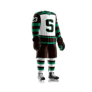 Uniforme de hockey sur glace imprimé en polyester de haute qualité Meilleur prix Uniforme de hockey sur glace Oem Vente en gros Sports d'équipe de bonne qualité - Product Image 5