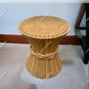 New Style Rattan Bamboo Sheaf With Rounded Top Side <b>Table</b> Channeled Bamboo Coffee <b>Tables</b> for Living Room Bed Room Tea Tablee - Product Image 4