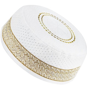 Gorras de ganchillo islámico musulmán árabe de punto al por mayor, sombreros Koofi Kofi Namaz, gorras de malla transpirables para musulmanes, gorra Kufi - Product Image 3