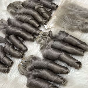 Paquetes rizados frontales de encaje rizado de Primavera de pelo virgen no Remy vietnamita crudo superventas al por mayor para hacer peluca - Product Image 5