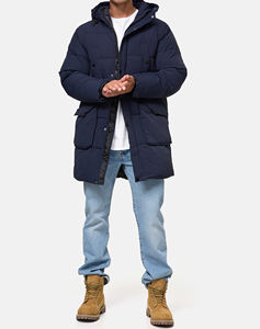 Veste matelassée d'hiver originale en couleur unie, veste matelassée épaisse en duvet de canard, coupe ample, pour homme - Product Image 1