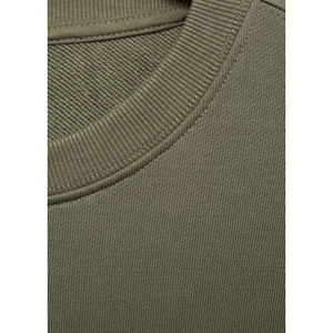 Sweat-shirt à col rond de luxe 100% coton éponge française surdimensionnée avec logo avant motif solide pour le streetwear d'hiver - Product Image 4