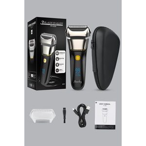 Rasoir électrique sans fil pour homme, rasoir rotatif rechargeable à 3 lames, rasoir à raser humide et sec, alimenté par USB, étanche IPX7 pour le visage - Product Image 6