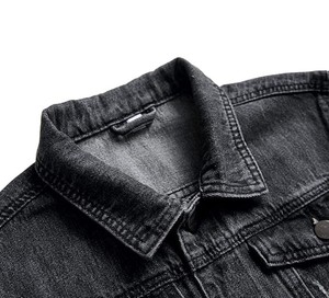 Veste en denim polyester/coton de couleur personnalisée, anti-rides, durable, élégante, anti-boulochage, respirante, séchage rapide, coupe-vent pour homme - Product Image 5