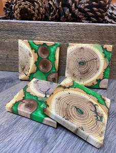 Posavasos de resina epoxi de madera para Decoración de mesa, posavasos de madera para beber, café, té, cerveza, posavasos - Product Image 3