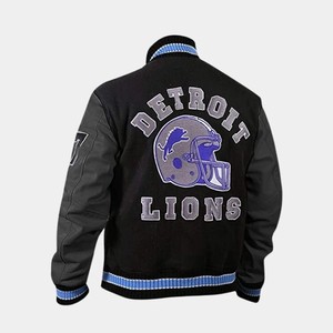 Chaquetas Letterman para Hombre de Alta Calidad con Logotipo de los Leones, Chaqueta Universitaria de Béisbol con Parche Bordado Personalizado al por Mayor - Product Image 4