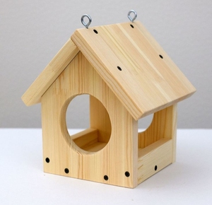 Nouveau inachevé petit bois artisanat en bois décoré maison d'oiseau Mini nids d'oiseaux perroquet nid Chalet suspendu colibri maison - Product Image 3