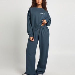 Survêtement de jogging à jambe droite avec pull à manches longues et conception de logo personnalisé / Service OEM avec manches longues - Product Image 1