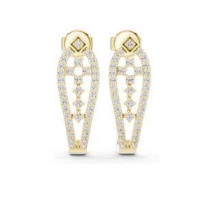 Pendientes de Diseño con Diamantes de Laboratorio de 0.502 CT, Corte Brillante Redondo, Oro de 18KT, 14KT, 10KT y Plata 925, Oro Rosa, Amarillo, Blanco - Product Image 3