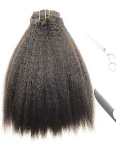 Offre Spéciale cheveux crépus lisses Afro Styles 100% brésilien vierge cuticule alignée faisceaux de cheveux avec Closure cheveux crépus naturels Colo - Product Image 1