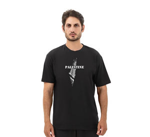 Veliko เสื้อยืดแขนสั้นสำหรับผู้ชายผ้าสแปนเด็กซ์/ ไนลอน260ก. เป็นมิตรกับสิ่งแวดล้อม & แห้งเร็วพิมพ์ลายพาเลสทีนใส่สบายในฤดูร้อน - Product Image 4