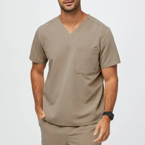 Conjuntos de uniformes Cooling Scrubs con manga corta de secado rápido y camisa con cuello levantado que absorbe la humedad - Product Image 3