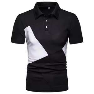 Polos de golf bordados para hombre con logotipo personalizado-Polos tejidos de poliéster y algodón para trabajo con diseño de tres paneles - Product Image 1
