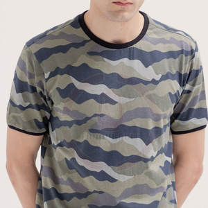 Camiseta informal de alta calidad para hombre, tejido de seda de bambú suave de secado rápido, estampado personalizado, color sólido con el último diseño - Product Image 2