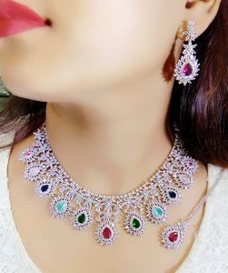 Ensemble de bijoux indiens de qualité supérieure pour mariée, collection de bijoux AD 2025, moissanite luxueuse pour mariage, fête, fiançailles, cadeau - Product Image 2