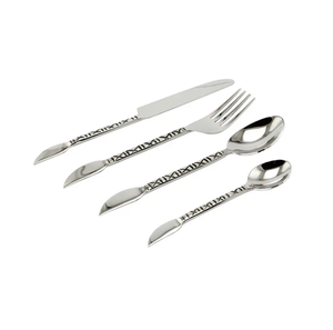 Couverts en acier plaqué or de haute qualité avec poignée de doublure Couverts de qualité supérieure Ensemble de couverts en acier miroir - Product Image 4