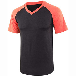 Personalizada de los hombres de color Heather cuello en V poliéster rayón Tri Blend camisetas para hombre camisa en blanco camiseta para hombres - Product Image 5