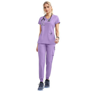 2025 nuevo estilo conjuntos de uniformes de hospital uniforme de enfermera ajuste Scrubs mujeres Spandex conjunto de uniformes de Enfermería Médica - Product Image 5