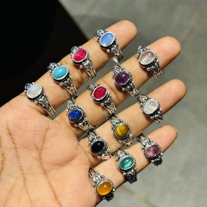 แหวนเวอร์เมอิลนิรันดร์เครื่องประดับสำหรับงานแต่งงานของผู้หญิงพลอยสีเงินสเตอร์ลิงผสมเพชรชุบทอง - Product Image 1